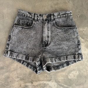 American Apparel Denim Cuffed Shorts — Acid Wash